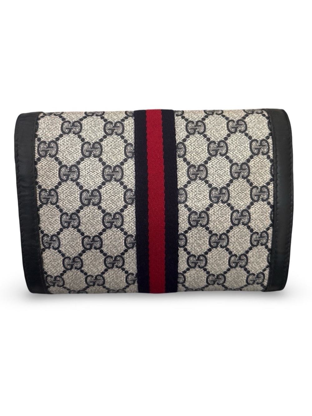 Gucci Navy/Red Web GG Monogram Crossbody Clutch SMALL - Picture 3 of 12